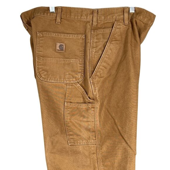 Carhartt Mens 40x32 Duck Durable Canvas Brown Utility Chore Work Pants Carpenter - Picture 5 of 16